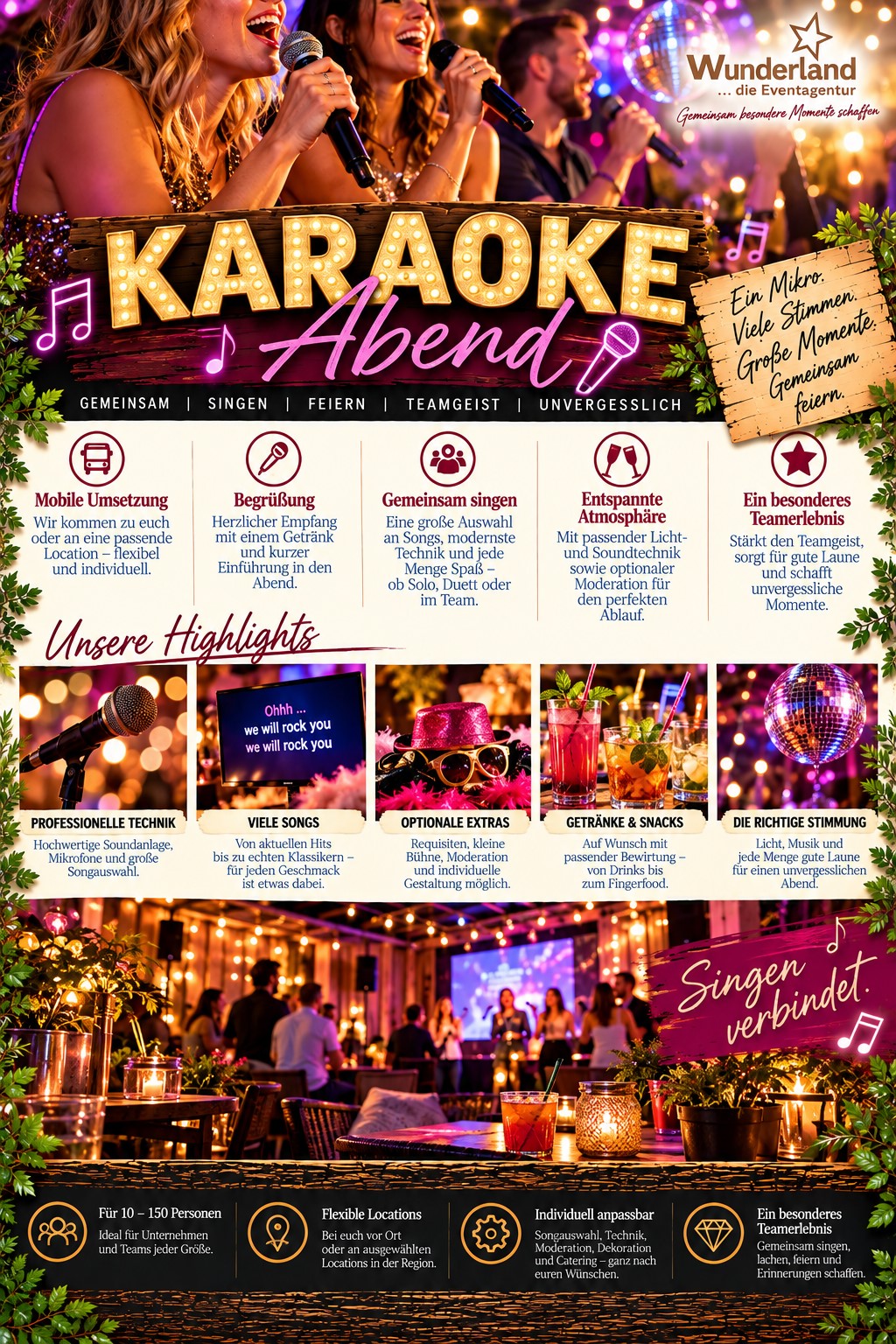 WUNDERLAND Incentives & Teamevents - Karaoke Party