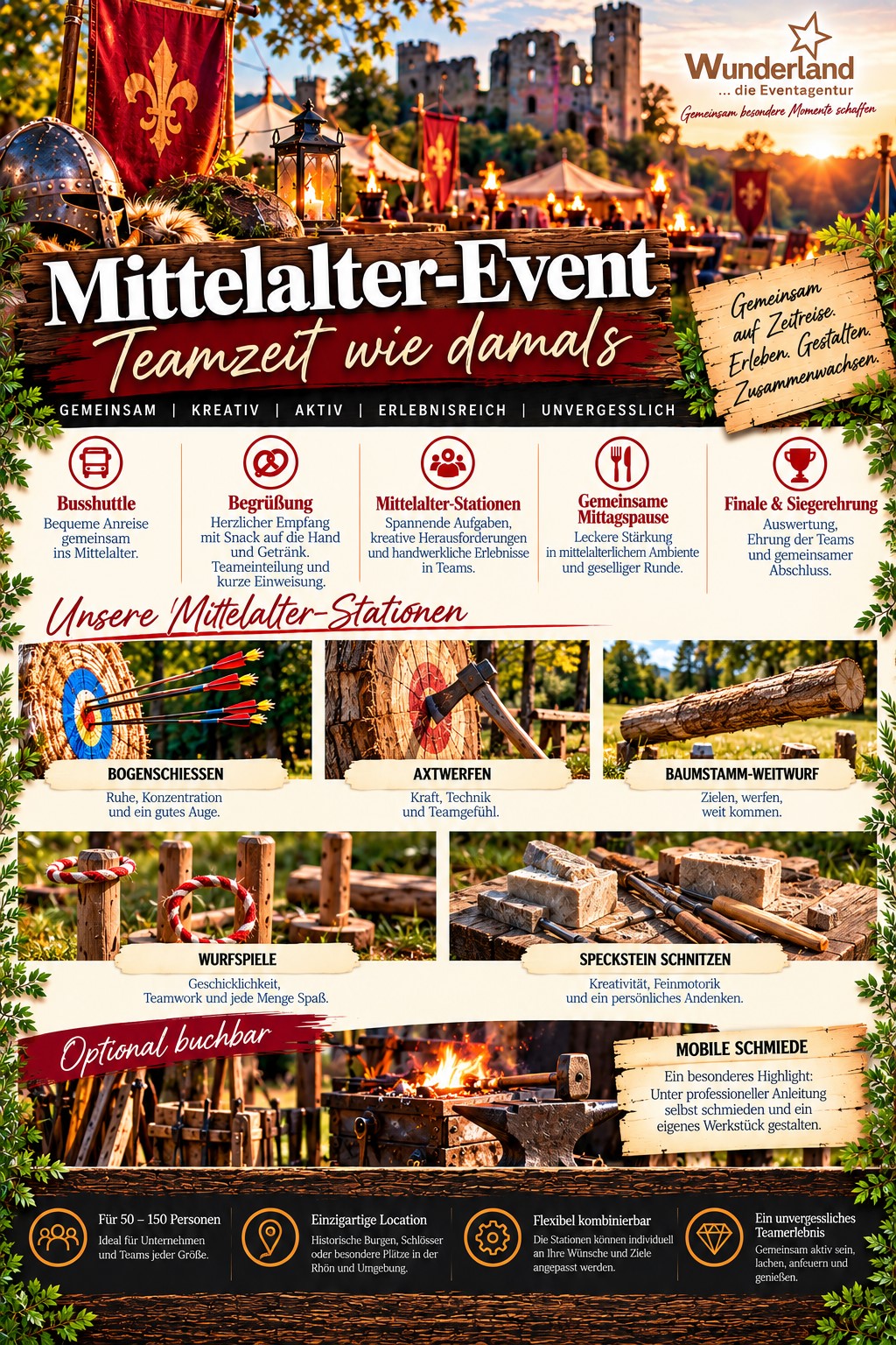 WUNDERLAND Incentives & Teamevents - Mittelalterliches Teamerlebni WUNDERLAND Incentives & Teamevents - Mittelalterliches Teamerlebni