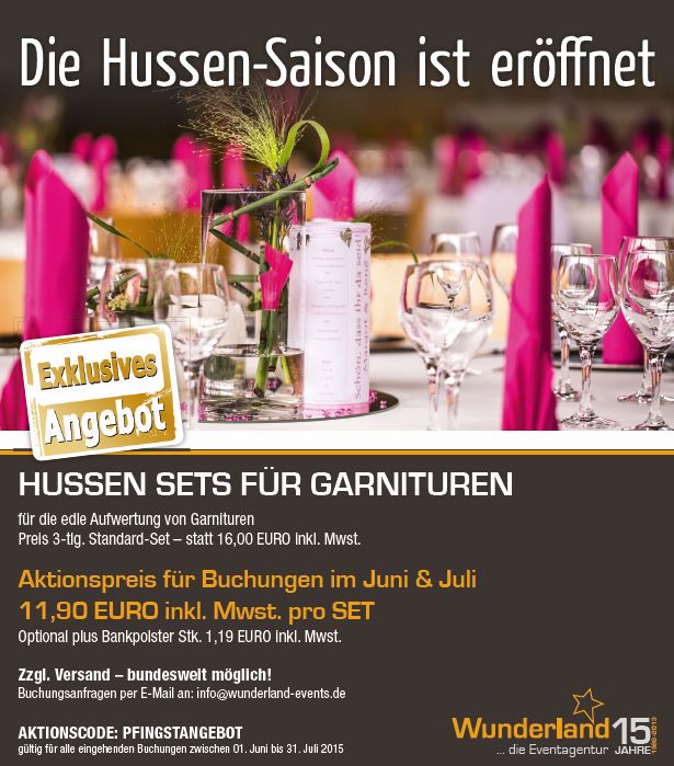 WUNDERLAND Eventverleih - Garnitur-Hussen im Angebot