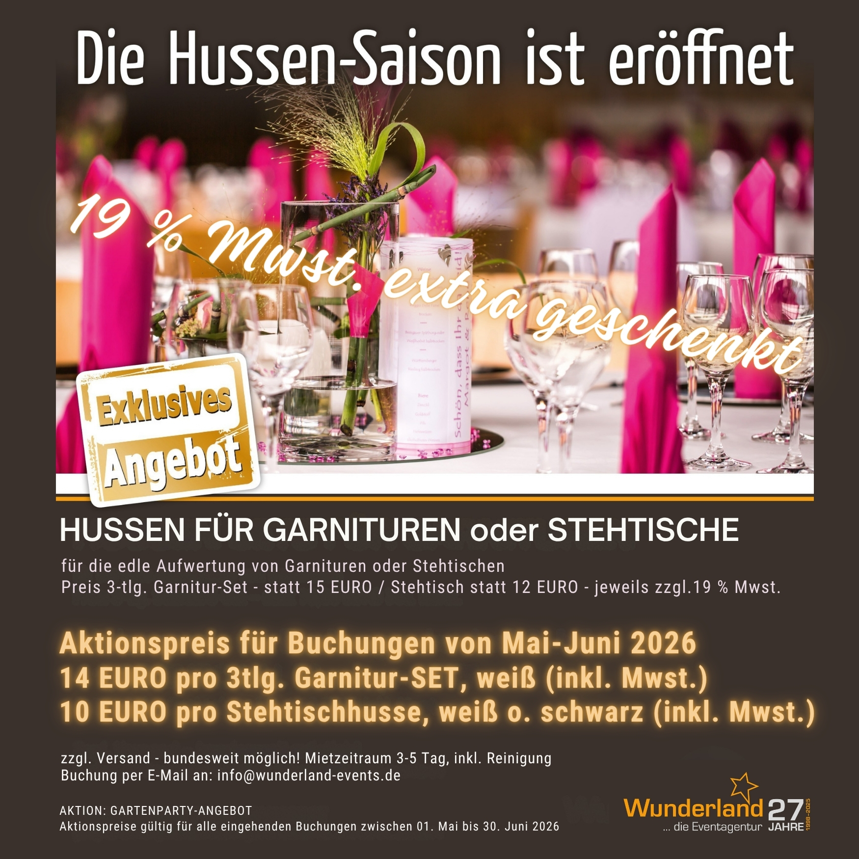 WUNDERLAND Eventverleih - Stehtisch-Strechhusse 